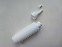 100 мл/24мм флакон ЦИЛІНДР білий Поліетилен HDPE з білим довгим носиком 24мм, закруткою пластиковою для клея, суміші, фото 4