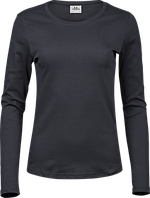 Реглан женский Ladies Long Sleeve Interlock Tee, темно серый, размер М