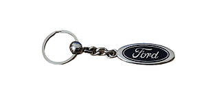 Брелок автомобільний металевий для ключів Ford Форд синій 10,8 см