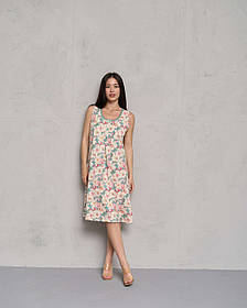 Нічна сорочка для вагітних та годуючих Nicoletta Квіти розмір S (42-44) Зелений+Рожевий