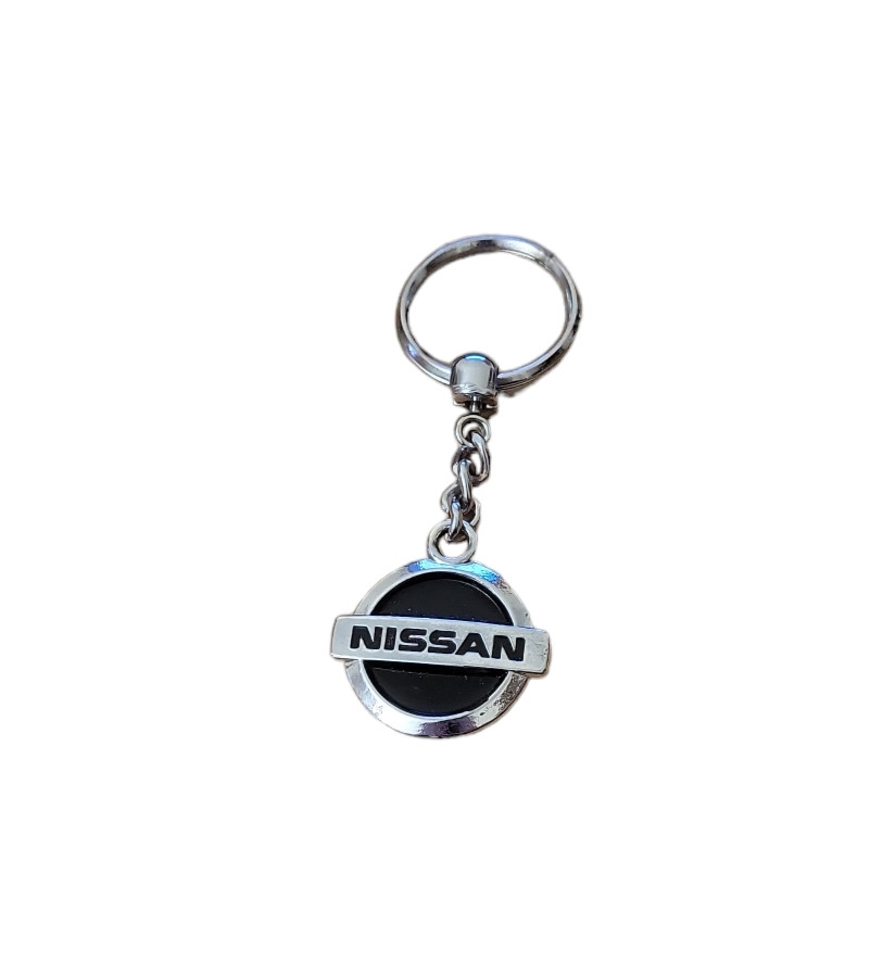 Брелок металевий автомобільний для ключів Nissan Ніссан хром з чорним