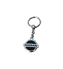 Брелок металевий автомобільний для ключів Nissan Ніссан хром з чорним