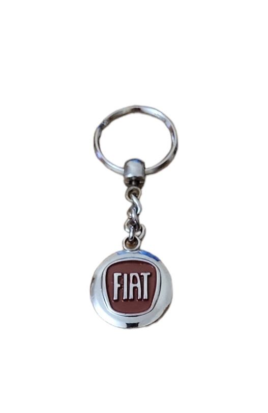 Брелок автомобільний металевий для ключів Fiat Фіат червоний