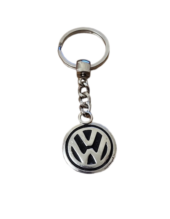 Брелок автомобільний металевий для ключів фольксваген Volkswagen хром з чорним