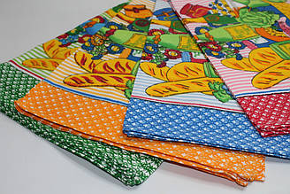 Комплект з  (4 шт) рушників-серветок з льону 50х60 з принтом  "Іжа "