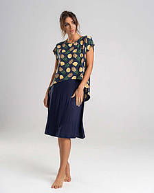 Туніка з накидкою для годування Nicoletta розмір S (42-44) Синій+Жовтий