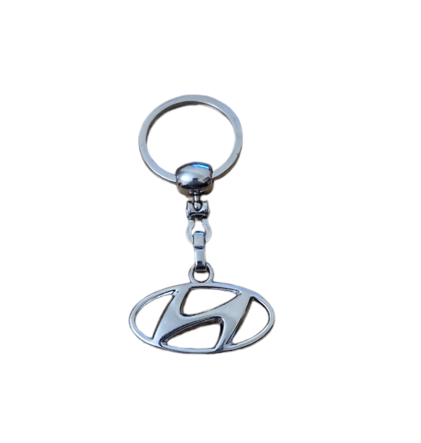 Брелок автомобільний металевий для ключів Hyundai Хенддай сріблястий