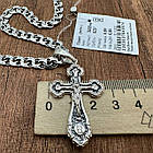 Чоловічий комплект з чорнінням хрест і ланцюжок плоский бісмарк срібло 925 проби 60 см, фото 8