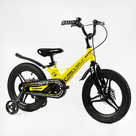 Велосипед з магнієвою рамою на 5-7 років 16" дюймів Corso REVOLT MG-16080 жовтий