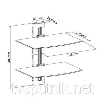 Кронштейн для ДВД (тюнерів) ITECHmount DVD-2, фото 2