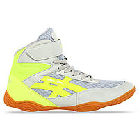 Борцовки Wrestling Maraton на шнурівці W-4010-3 (розмір 36-40) сіро-лимонний