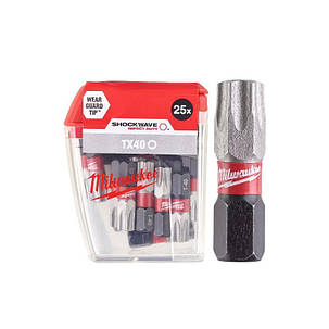 Біти для шуруповерта TORX TX40 25мм 25шт Milwaukee Shockwave 4932430889, фото 1