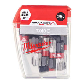 Біти для шуруповерта TORX TX40 25мм 25шт Milwaukee Shockwave 4932430889, фото 3