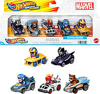 Набір машинок 4 шт. Hot Wheels RacerVerse Marvel Герої марвел (HPN40) Капітан Америка Чорна Пантера Танос