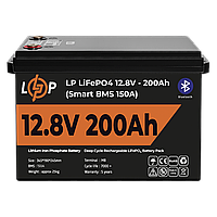 Акумулятор LP LiFePO4 12V (12,8V) - 200 Ah (2560Wh) (Smart BMS 150А) з BT пластик для ДБЖ i