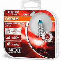 Лампа Osram галогенова 12V H11 55 W Pgj19-2 Night Breaker Laser Next Generation +150%, Duobox (2шт)