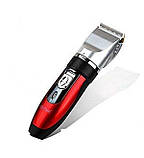 Професійна акумуляторна машинка для стрижки Geemy Gm-6001, red, фото 3
