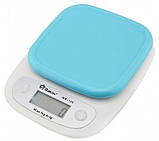 Кухонні ваги Domotec Ms-125 до 7 кг з чашею та підсвічуванням, блакитна платформа, фото 2