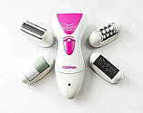 4 в 1 Епілятор, роликова пемза, бритва, пилка для ніг, пілінг Geemy Gm7006, фото 3