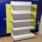 Пристінні односторонні торгові стелажі з металевими посиленими полицями UCGE б/у, 1950х1000 білий, фото 2