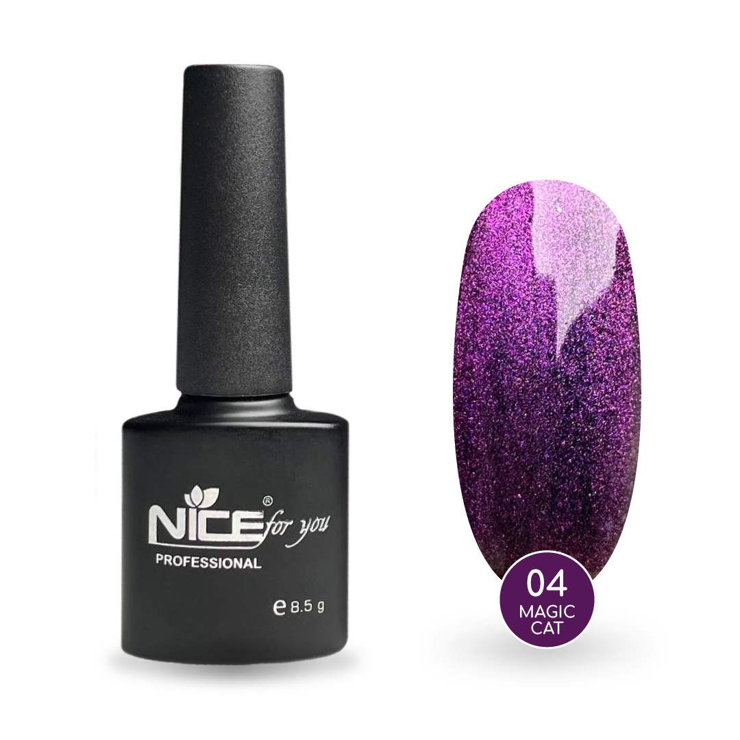 Гель-лак Nice for you Magic cat №04 Фіолетовий 8.5 г