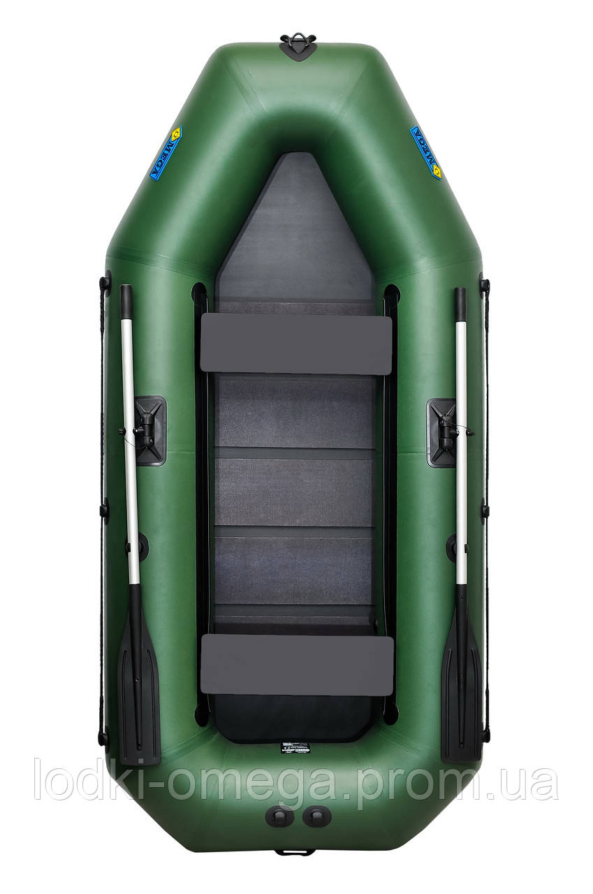 Човен надувний гребний двомісний ΩMega 280LS PS зелена