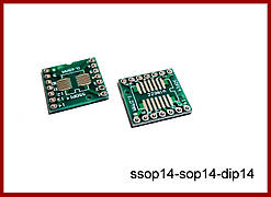 Плата-адаптер ssop14-sop14-dip14.