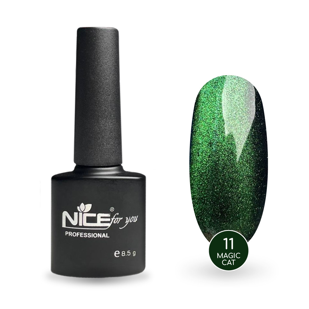 Гель-лак Nice for you Magic cat №11 Зелений 8.5 г