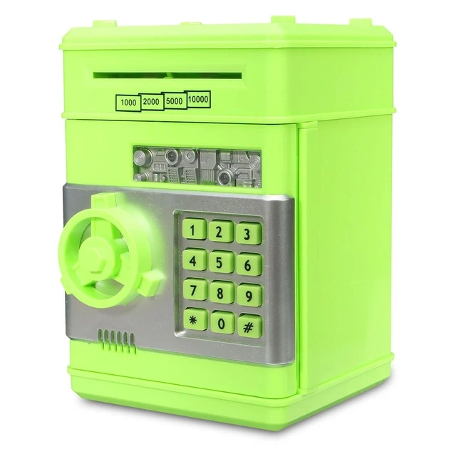 Сейф копилка игрушка детская Jaobao банкомат с кодовым замком и купюроприемником салатовый - фото 4 - id-p2092811696