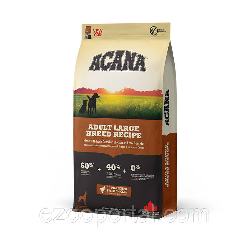 ACANA Adult Large Breed Recipe 17kg корм для дорослих собак великих порід, фото 1