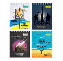 Блокнот А6 48 листів # в клітинку BuroMAX BM24645111 Weapon на спіралі зверху, картонна обкладинка 634368, фото 3