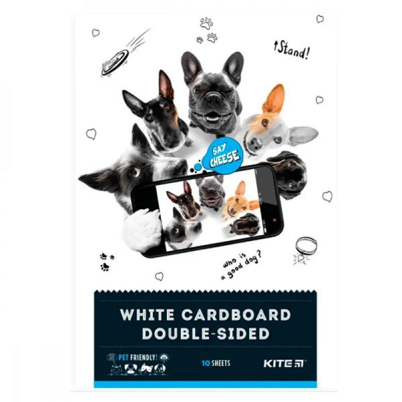 Картон білий А4 10 листів Kite K22-254 Dogs 637755