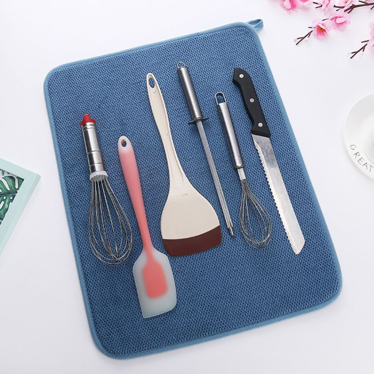 Килимок для мокрого посуду Dish Drying Mat "Однотон" 30 х 40 см (R88843)