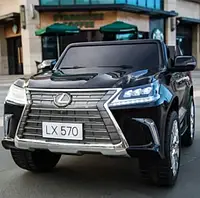 Детский двухместный электромобиль Джип 4WD M 3906EBLRS-2 Lexus LX 570 кожаное сидение, автопокраска черный