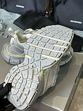 Жіночі сірі білі із золотим кросівками Balenciaga 3XL mesh Lace-Up з логотипом Баленсіага зі шнурками, фото 5