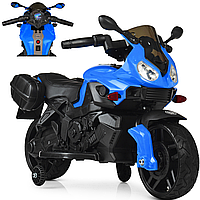 Детский мотоцикл на аккумуляторе электромотоцикл Bambi M 4080EL-4 синий