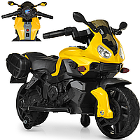 Дитячий мотоцикл на акумуляторі електромотоцикл Bambi M 4080EL-6 жовтий