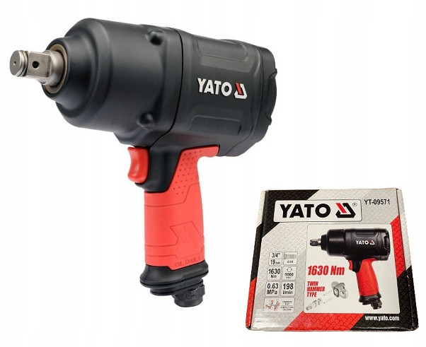 Пневматичний ударний гайковерт YATO YT-09571, 5500 об/хв, 1630 Нм, 198 л/хв, 3/4"