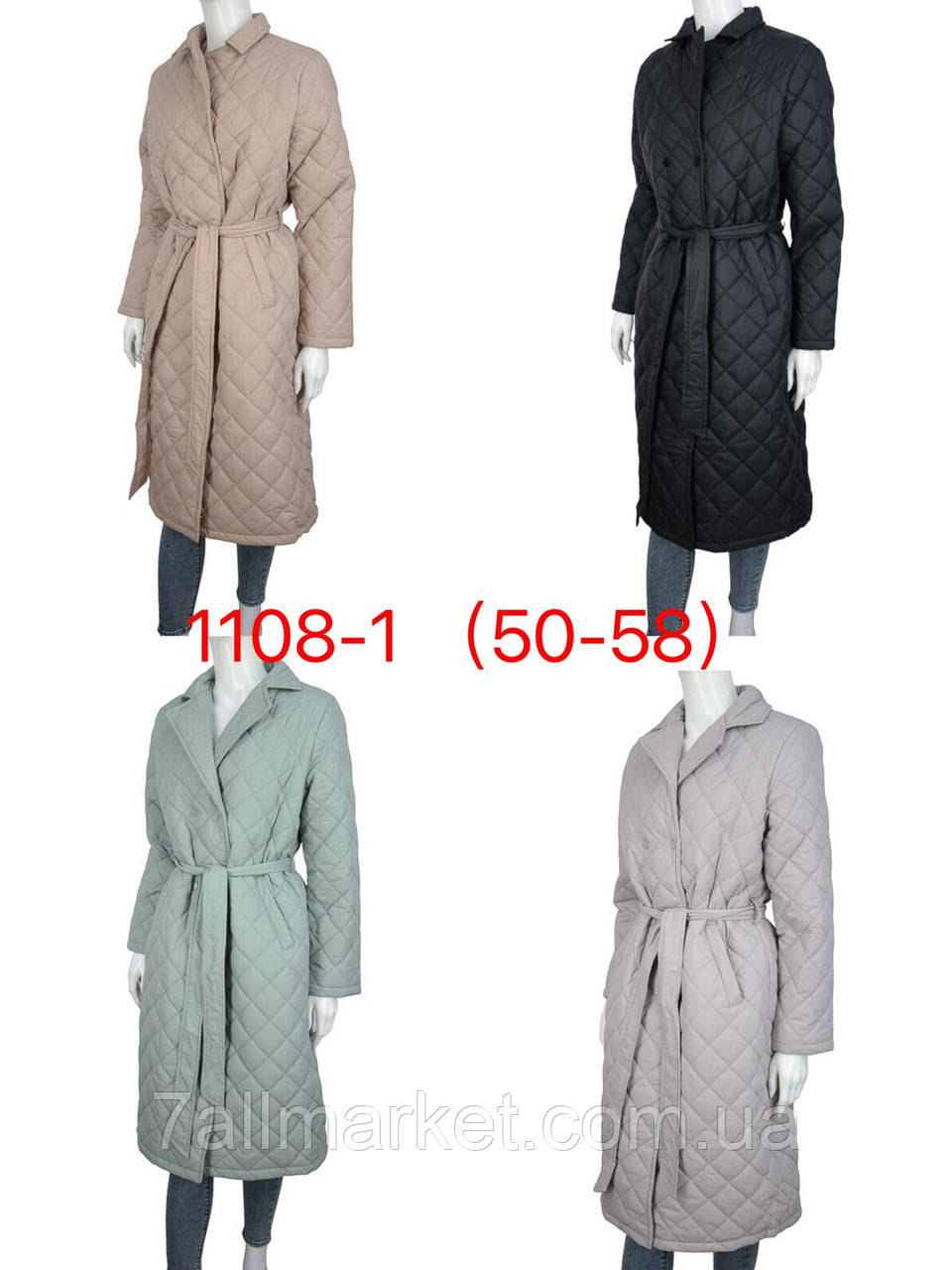 Пальто жіноче демісезонне стьобане батал розмір 50-58 (4кв) "YIMEIGE" недорого від прямого постачальника