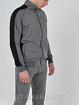 M,L,2XL. Сіра чоловіча кофта із застібкою, комір-стійка, якісний трикотаж двохнитка, фото 3