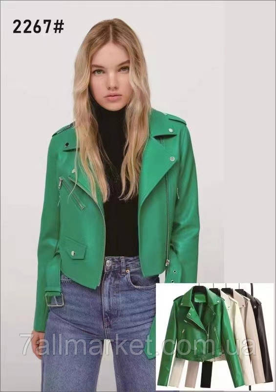 Куртка-косуха жіноча екошкіра р-ри S-XL "YIMEIGE" купити недорого від прямого постачальника