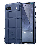 Протиударний чохол бампер Rugged Shield для Google Pixel 6A синій гумовий