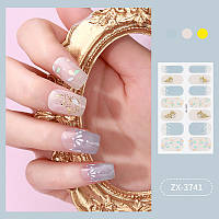 Лаковые полоски для маникюра, лаковые наклейки на ногти, гелевые наклейки ZX-3741