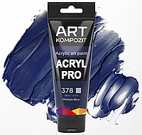 Краска акриловая, 378 голубой ФЦ, 75 мл, Acryl PRO ART Kompozit, художественная