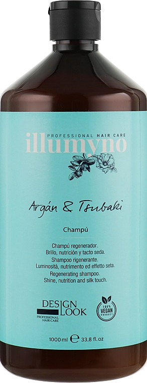 Design Look Illummyno Shampoo Шампунь для волосся регенеруючий з олією Аргана та Камелії, 1л (Оригінал)