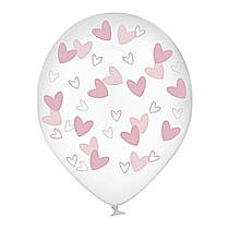 Латексні кульки "Сердечка кривульки зефірки" прозорі Belbal