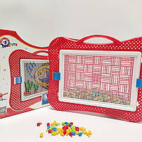 Игрушка Мозаика 4 ТехноК 3367 в пенале саквояже 340 фишек 4 цвета детская пластиковая развивающая для детей