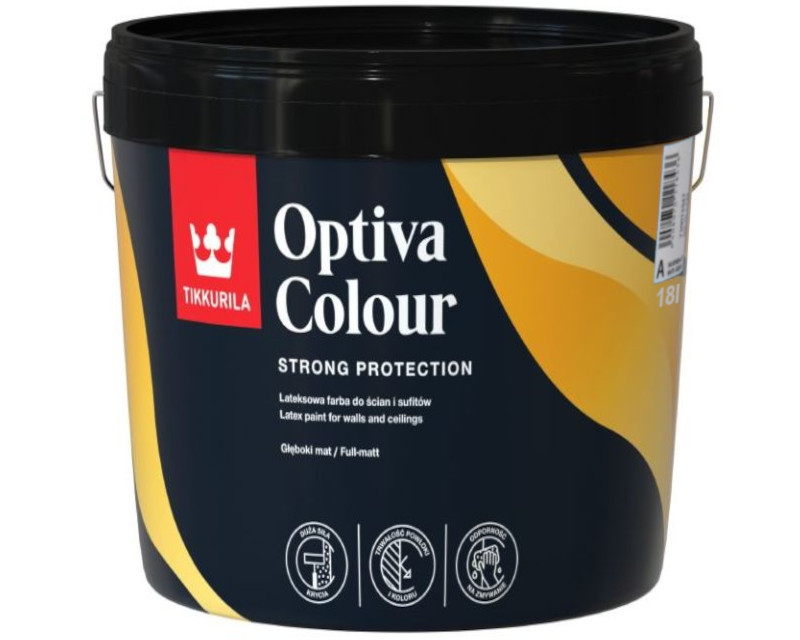 Краска акриловая Tikkurila OPTIVA COLOUR интерьерная глубоко-матовая база А 18л - фото 1 - id-p2092837725