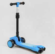 Дитячий самокат з турбіною, димом, музикою та підсвічуванням "Best Scooter" LT-10635 складаний, синій, фото 4