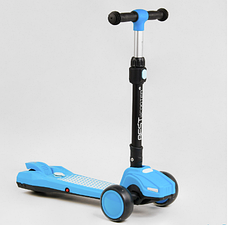 Дитячий самокат з турбіною, димом, музикою та підсвічуванням "Best Scooter" LT-10635 складаний, синій, фото 3